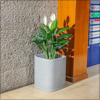 Yatai Set of 3 Heavy-Duty Plant Pot, Ribbed Concrete-Look Tall Planter Pot with Drainage Holes, Lightweight & Weather-Resistant Flower Vase Suitable for Succulents, Herbs, Garden Pot for Home Office