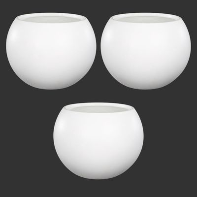 Yatai Plastic Planter Pot, Plant Pot with Distinctive Textured Detailing, Lightweight & Weatherproof Indoor & Outdoor Flower Pot, Boho Decor Floor Vase Decor, Garden Pot for Patio Event (3, White)