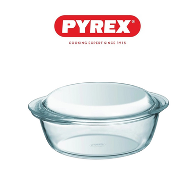 Pyrex Essential 2.3L Round Casserole with Lid - Durable Borosilicate Glass for Versatile Cooking and Serving Pyrex Essential 2.3L Round Casserole with Lid - Durable Borosilicate Glass for Versatile Cooking and Serving