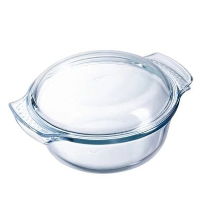 Pyrex Essential 3.7L Round Casserole with Lid - Durable Borosilicate Glass for Versatile Cooking and Serving