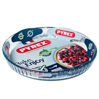 Pyrex Bake&Enjoy 26cm Flan Dish - Durable Borosilicate Glass for Baking and Serving
