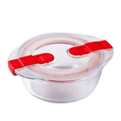 Pyrex Cook&Heat 300ml Round Borosilicate Glass Roaster with Airtight Lid - Oven, Freezer, Microwave Safe