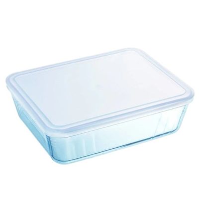 Pyrex Cook&Heat 1.5L Rectangular Borosilicate Glass Roaster with Airtight Lid - Oven, Freezer, Microwave Safe