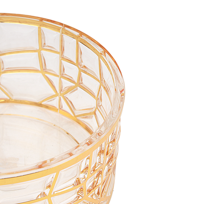 Royalford Acrylic Candy Bowl- RF12339/ Elegant and Sleek Design with Durable and Long-Lasting Construction, Gold Frame/ Multi-Purpose Storage Bowl Ideal for Fruits, Vegetable, Dcor Items, Candies/ Easy to Use and Maintain