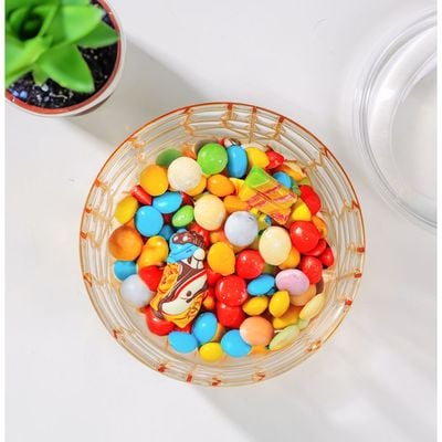 Royalford Acrylic Candy Bowl- RF12339/ Elegant and Sleek Design with Durable and Long-Lasting Construction, Gold Frame/ Multi-Purpose Storage Bowl Ideal for Fruits, Vegetable, Dcor Items, Candies/ Easy to Use and Maintain