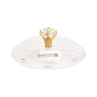 Royalford Acrylic Candy Bowl- RF12339/ Elegant and Sleek Design with Durable and Long-Lasting Construction, Gold Frame/ Multi-Purpose Storage Bowl Ideal for Fruits, Vegetable, Dcor Items, Candies/ Easy to Use and Maintain