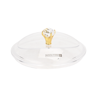 Royalford Acrylic Candy Bowl- RF12340/ Elegant and Sleek Design with Durable and Long-Lasting Construction, Gold Frame/ Multi-Purpose Storage Bowl Ideal for Fruits, Vegetable, Dcor Items, Candies/ Easy to Use and Maintain