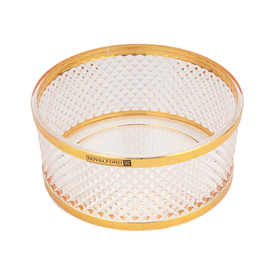 Royalford Acrylic Candy Bowl- RF12342/ Elegant and Sleek Design with Durable and Long-Lasting Construction, Gold Frame/ Multi-Purpose Storage Bowl Ideal for Fruits, Vegetable, Dcor Items, Candies/ Easy to Use and Maintain