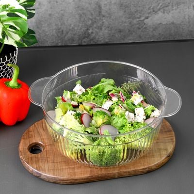 Royalford 2.0-liter Storage Bowl with Lid- RF12483/ Plastic Wide Mouth Container, Elegant and Sleek Design with Long-Lasting Construction/ Multi-Purpose, for Mixing, Serving, etc./ Ideal for Fruits, Vegetables, Snacks, Dcor Items/ Easy to Use and Maintain, Freezer-Safe/ Clear