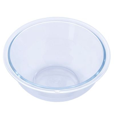 Royalford RF2704-GBD 1.3L Glass Mixing Bowl - Elegant Deep Design & Shape Mixing Bowl | Glass Baking Accessory, Small Serving/Mixing Bowl | Easy to Clean & Microwave Safe