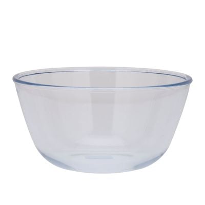 Glass Mixing Bowl 2.70L, Transparent Mixing and Serving Bowl | Suitable for Snacks, Salads, Noodles, Cereals| Microwave and Freezer Friendly| Multi-Purpose Bowl| Borosilicate Glass Bowl| Elegant and Durable| Eco-Friendly| One-Piece | Royalford RF11233