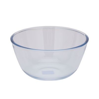 Royalford Round Borosilicate Glass Bowl, 4.45L Serving Bowl, RF10567 | Large Clear Serving Bowl | Eco-Friendly & Durable Mixing Bowl | All Purpose Bowl for Salads, Desserts, Fruit, & More