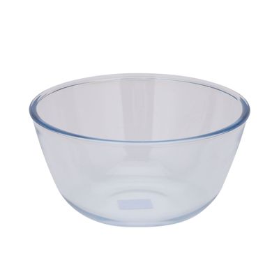 Royalford Round Borosilicate Glass Bowl, 4.45L Serving Bowl, RF10567 | Large Clear Serving Bowl | Eco-Friendly & Durable Mixing Bowl | All Purpose Bowl for Salads, Desserts, Fruit, & More