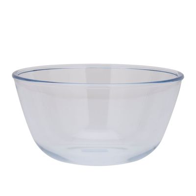 Royalford Glass Mixing Bowl 1.50L, Transparent Mixing and Serving Bowl | Suitable for Snacks, Salads, Noodles, Cereals| Microwave and Freezer Friendly| Multi-Purpose Bowl| Borosilicate Glass Bowl| Elegant and Durable| Eco-Friendly| One-Piece | RF11232