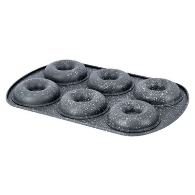 Royalford RF9905 Doughnut Pans for Baking | 0.5 mm thickness | with 6 Slots - Reusable Bagel Mold Tray for Prolonged Use | Microwave, & Freezer Safe | Baking Molds for Small Donuts, Cookie, Resin Art, & More