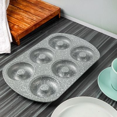 Royalford RF9905 Doughnut Pans for Baking | 0.5 mm thickness | with 6 Slots - Reusable Bagel Mold Tray for Prolonged Use | Microwave, & Freezer Safe | Baking Molds for Small Donuts, Cookie, Resin Art, & More