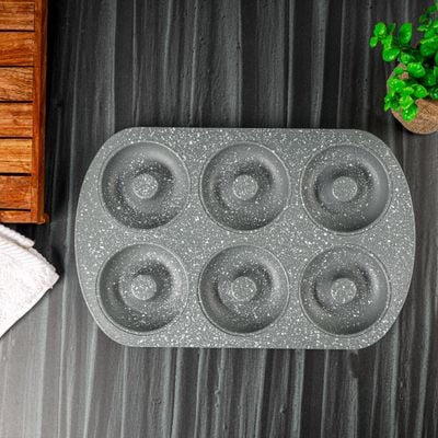 Royalford RF9905 Doughnut Pans for Baking | 0.5 mm thickness | with 6 Slots - Reusable Bagel Mold Tray for Prolonged Use | Microwave, & Freezer Safe | Baking Molds for Small Donuts, Cookie, Resin Art, & More