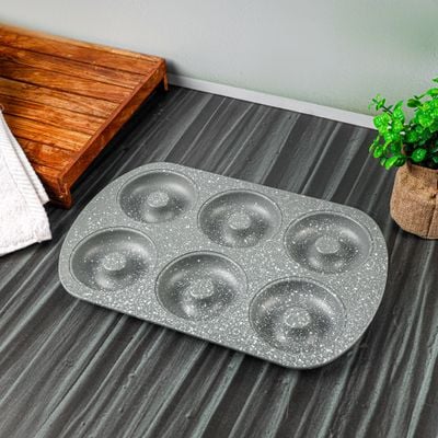 Royalford RF9905 Doughnut Pans for Baking | 0.5 mm thickness | with 6 Slots - Reusable Bagel Mold Tray for Prolonged Use | Microwave, & Freezer Safe | Baking Molds for Small Donuts, Cookie, Resin Art, & More