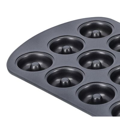 Royalford RF9904 Doughnut Pans for Baking | with 12 Slots | Reusable Bagel Mold Tray for Prolonged Use | Microwave, & Freezer Safe | Baking Molds for Small Donuts, Cookie, Resin Art, & More