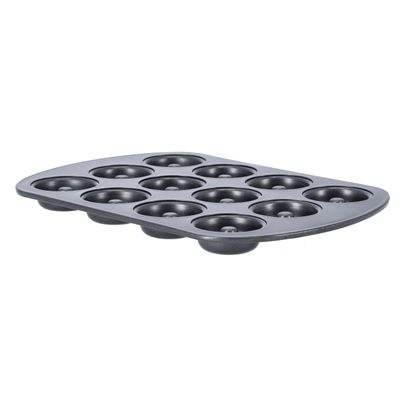 Royalford RF9904 Doughnut Pans for Baking | with 12 Slots | Reusable Bagel Mold Tray for Prolonged Use | Microwave, & Freezer Safe | Baking Molds for Small Donuts, Cookie, Resin Art, & More