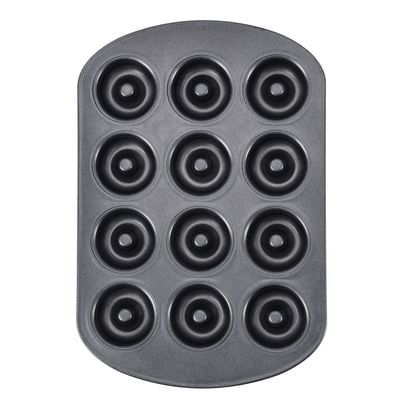 Royalford RF9904 Doughnut Pans for Baking | with 12 Slots | Reusable Bagel Mold Tray for Prolonged Use | Microwave, & Freezer Safe | Baking Molds for Small Donuts, Cookie, Resin Art, & More