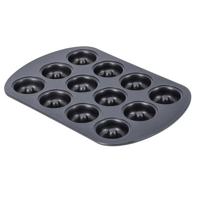 Royalford RF9904 Doughnut Pans for Baking | with 12 Slots | Reusable Bagel Mold Tray for Prolonged Use | Microwave, & Freezer Safe | Baking Molds for Small Donuts, Cookie, Resin Art, & More