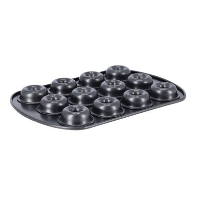 Royalford RF9904 Doughnut Pans for Baking | with 12 Slots | Reusable Bagel Mold Tray for Prolonged Use | Microwave, & Freezer Safe | Baking Molds for Small Donuts, Cookie, Resin Art, & More