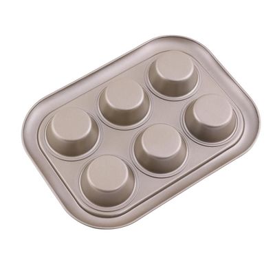 Royalford RF8792 Premium Non-Stick Muffin Tray, 0.5mm Thick, 6 cups, Cupcake Tray/Baking Pan - Carbon Steel Build, Non-Stick Mince Pie/Cupcake Tin - Ideal for Cupcakes Muffin Pie Yorkshire Pudding Baking