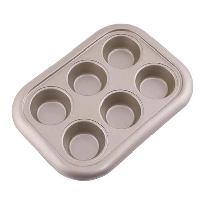 Royalford RF8792 Premium Non-Stick Muffin Tray, 0.5mm Thick, 6 cups, Cupcake Tray/Baking Pan - Carbon Steel Build, Non-Stick Mince Pie/Cupcake Tin - Ideal for Cupcakes Muffin Pie Yorkshire Pudding Baking