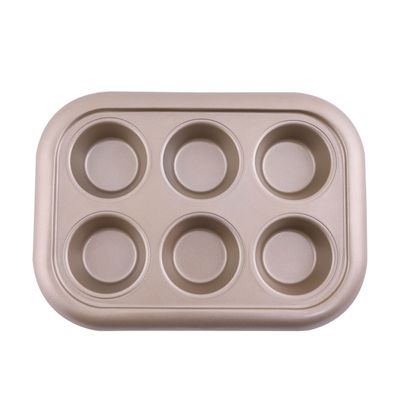 Royalford RF8792 Premium Non-Stick Muffin Tray, 0.5mm Thick, 6 cups, Cupcake Tray/Baking Pan - Carbon Steel Build, Non-Stick Mince Pie/Cupcake Tin - Ideal for Cupcakes Muffin Pie Yorkshire Pudding Baking