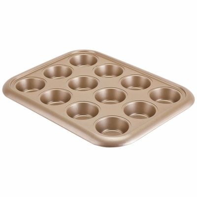 Royalford RF8793 12 Cup Muffin Pan 38x29.5x3.5cm 0.5mm thick, Oven-Safe Muffin and Cupcake Tray, Essential Non-Stick Yorkshire Pudding Tray for Baking