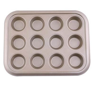 Royalford RF8793 12 Cup Muffin Pan 38x29.5x3.5cm 0.5mm thick, Oven-Safe Muffin and Cupcake Tray, Essential Non-Stick Yorkshire Pudding Tray for Baking