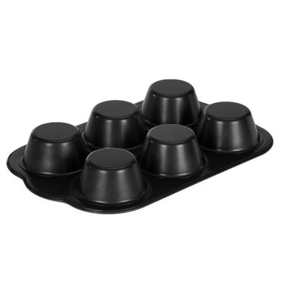 Royalford RF7043 6-Hole Non-Stick Cupcake Tray/Baking Pan, 27x18 CM, Mini Muffin Baking Tray, Cupcake Baking Accessory