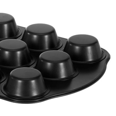 Royalford RF7042 Muffin Pan, 41.3x26.5x3 CM | Crusty Bake Baking Tray/Mince Pie Tin, 12 Holes, Silver, 12 Cup Muffin Pan, Non-Stick Baking Tray, Cupcake Baking Tin