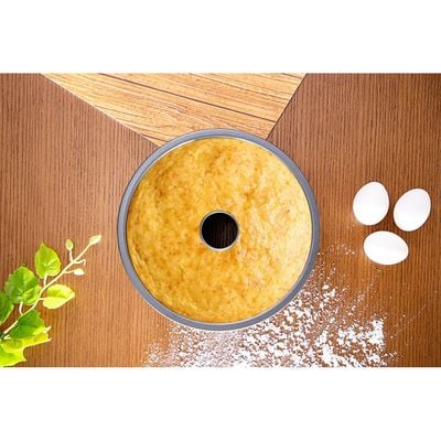 Royalford RF7035 Angel Food Cake Baking Pan, 25x10 CM | Non-Stick Savarin Mould/Ring Cake Tin, 25 cm (10 Inch ), Bundt Cake Ring Mold Pan, Baking Tin, Cake Pan