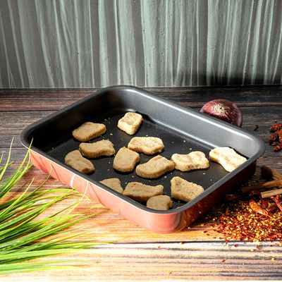 Royalford RF1147-SP32 Non-Stick Square Baking Tray, 32 CM | Premium Bakeware Carbon Steel Baking Tray, Non-Stick Baking Pan, Induction Safe Baking Pan