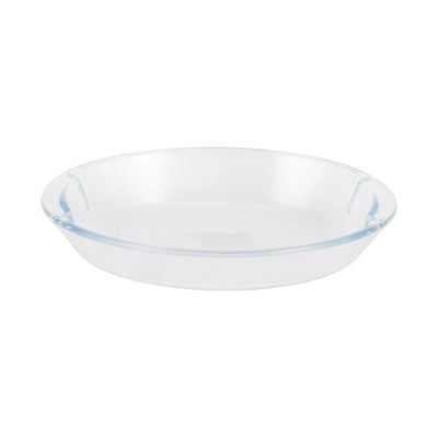 Royalford 0.8 L Glass Baking Dish with Lid-RF12199/ Oval Tray Perfect for Baking and Serving/ Casserole with Easy Grab Handles and Knob/ Oven, Dishwasher and Freezer Safe, Perfect for Making Sweet and Savory Dishes