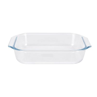 Royalford 1.35 L Glass Baking Dish with Lid-RF12204/ Rectangle Tray Perfect for Baking and Serving/ Casserole with Easy Grab Handles/ Oven, Dishwasher and Freezer Safe, Perfect for Making Sweet and Savory Dishes