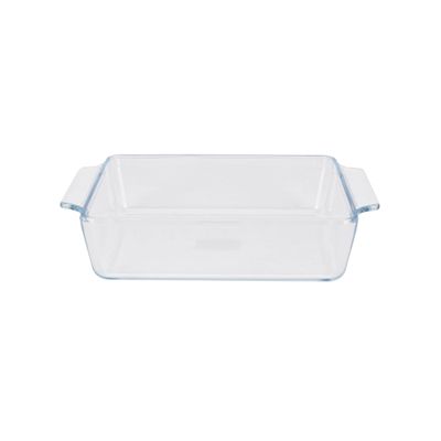 Royalford 1.5 L Glass Baking Dish with Lid-RF12206/ Rectangle Tray Perfect for Baking and Serving/ Casserole with Easy Grab Handles/ Oven, Dishwasher and Freezer Safe, Perfect for Making Sweet and Savory Dishes