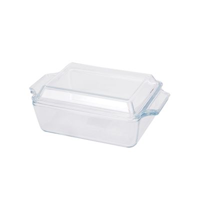 Royalford 1.0 L Glass Baking Dish with Lid-RF12207/ Rectangle Tray Perfect for Baking and Serving/ Casserole with Easy Grab Handles/ Oven, Dishwasher and Freezer Safe, Perfect for Making Sweet and Savory Dishes