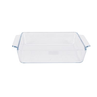 Royalford 2.0 L Glass Baking Dish with Lid-RF12205/ Rectangle Tray Perfect for Baking and Serving/ Casserole with Easy Grab Handles/ Oven, Dishwasher and Freezer Safe, Perfect for Making Sweet and Savory Dishes