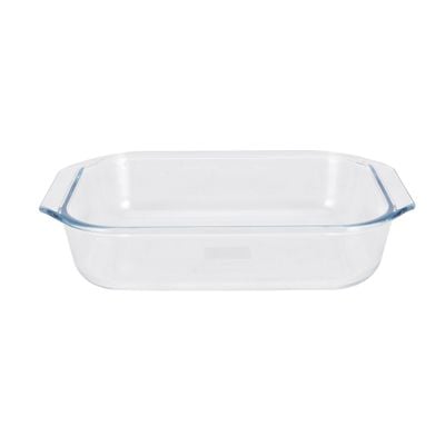 Royalford 2.1 L Glass Baking Dish with Lid-RF12203/ Rectangle Tray Perfect for Baking and Serving/ Casserole with Easy Grab Handles/ Oven, Dishwasher and Freezer Safe, Perfect for Making Sweet and Savory Dishes