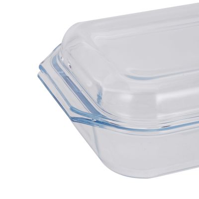 Royalford 2.1 L Glass Baking Dish with Lid-RF12203/ Rectangle Tray Perfect for Baking and Serving/ Casserole with Easy Grab Handles/ Oven, Dishwasher and Freezer Safe, Perfect for Making Sweet and Savory Dishes