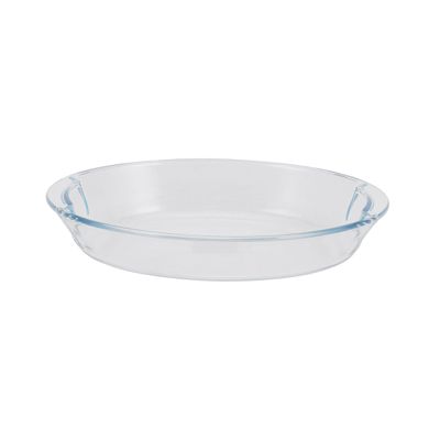 Royalford 1.4 L Glass Baking Dish with Lid-RF12198/ Oval Tray Perfect for Baking and Serving/ Casserole with Easy Grab Handles and Knob/ Oven, Dishwasher and Freezer Safe, Perfect for Making Sweet and Savory Dishes