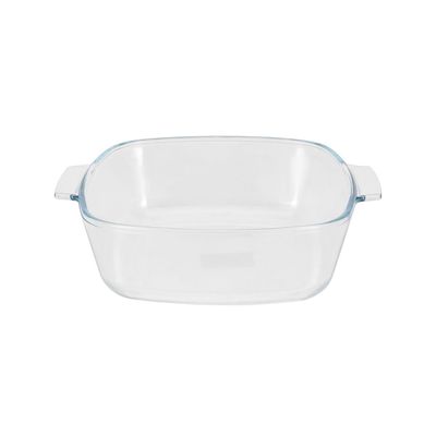 Royalford 1.5 L Glass Baking Dish with Lid-RF12200/ Square Tray Perfect for Baking and Serving/ Casserole with Easy Grab Handles and Knob/ Oven, Dishwasher and Freezer Safe, Perfect for Making Sweet and Savory Dishes