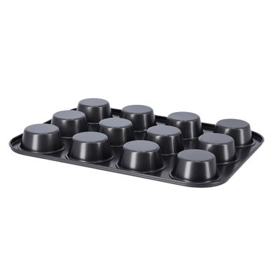 Royalford Non-stick Bakeware Set, Includes Non-stick Bun Pan, Cookie Sheet / Baking Sheet & 12Pcs Muffin Pan / Cupcake Pan - 3 Piece, Latte Brown with Comfortable Handle 