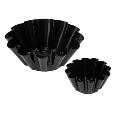 Royalford Pack of Two Brioche Cake Mold- RF8785| Mini Flower Pan Perfect for Brioche, Cakes, Jelly, etc| Premium Non-Stick Coating for Easy Food-Release and Easy Cleanup| For Oven Use Only| Black