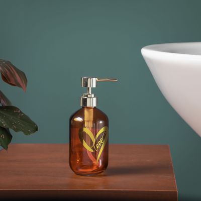 Royalford 300 ml Handwash Soap Dispenser-RF12310/ Versatile Refillable Dispensers for Liquid, Shampoo, Conditioner, Hand wash, Sanitizer, Lotion/ Aesthetic Design, Multipurpose One Hand Use/ Brown