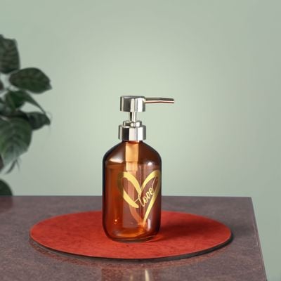 Royalford 300 ml Handwash Soap Dispenser-RF12310/ Versatile Refillable Dispensers for Liquid, Shampoo, Conditioner, Hand wash, Sanitizer, Lotion/ Aesthetic Design, Multipurpose One Hand Use/ Brown