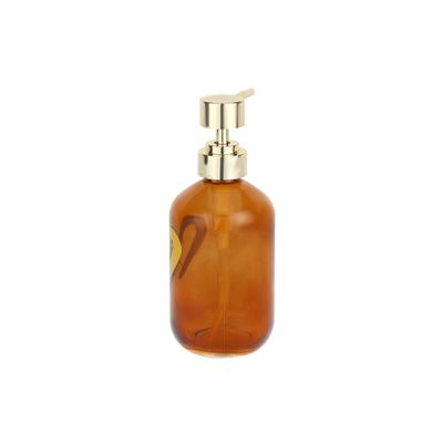 Royalford 300 ml Handwash Soap Dispenser-RF12310/ Versatile Refillable Dispensers for Liquid, Shampoo, Conditioner, Hand wash, Sanitizer, Lotion/ Aesthetic Design, Multipurpose One Hand Use/ Brown